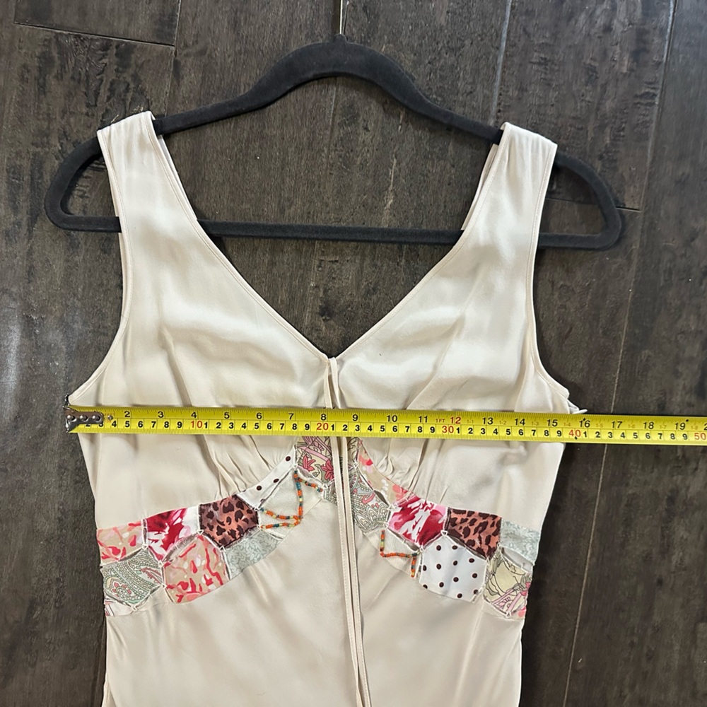 Sue Wong Cream Asymmetrical Dress with Pink & Gold Patchwork - Picture 13 of 16